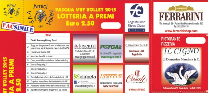 Fai una schiacciata vincente: acquista un biglietto della lotteria della G.S.Volley Vigili del Fuoco